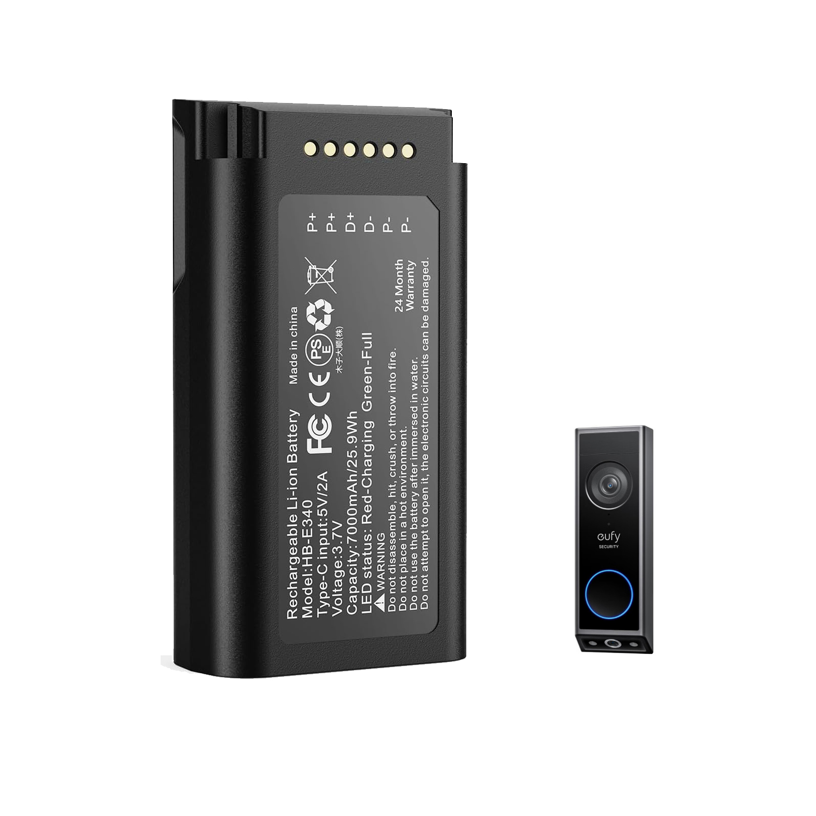 Eufy Camera S340 - Bateria de lítio recarregável de 7000mAh