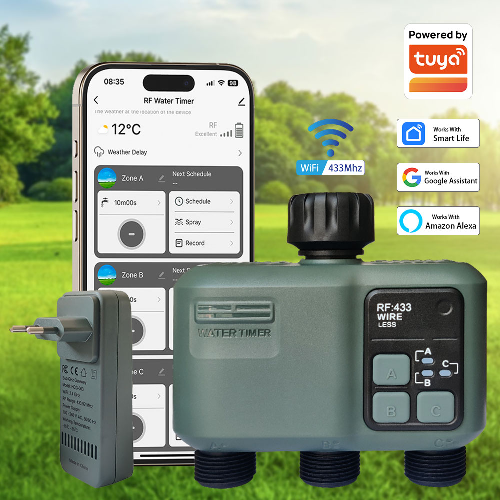 Smart Garden Kit - Temporizador de Água Tuya Wifi+RF433 com