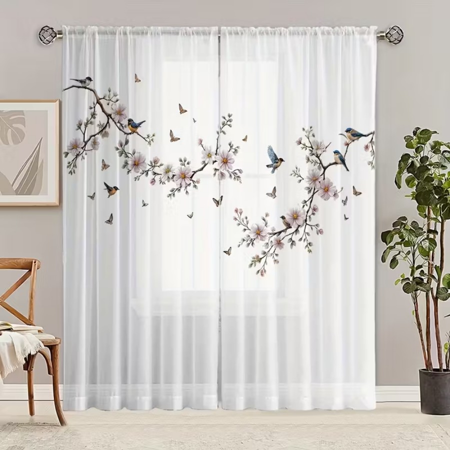 2PCS Cortina Transparente com  - Garden Camera avaliação e preço
