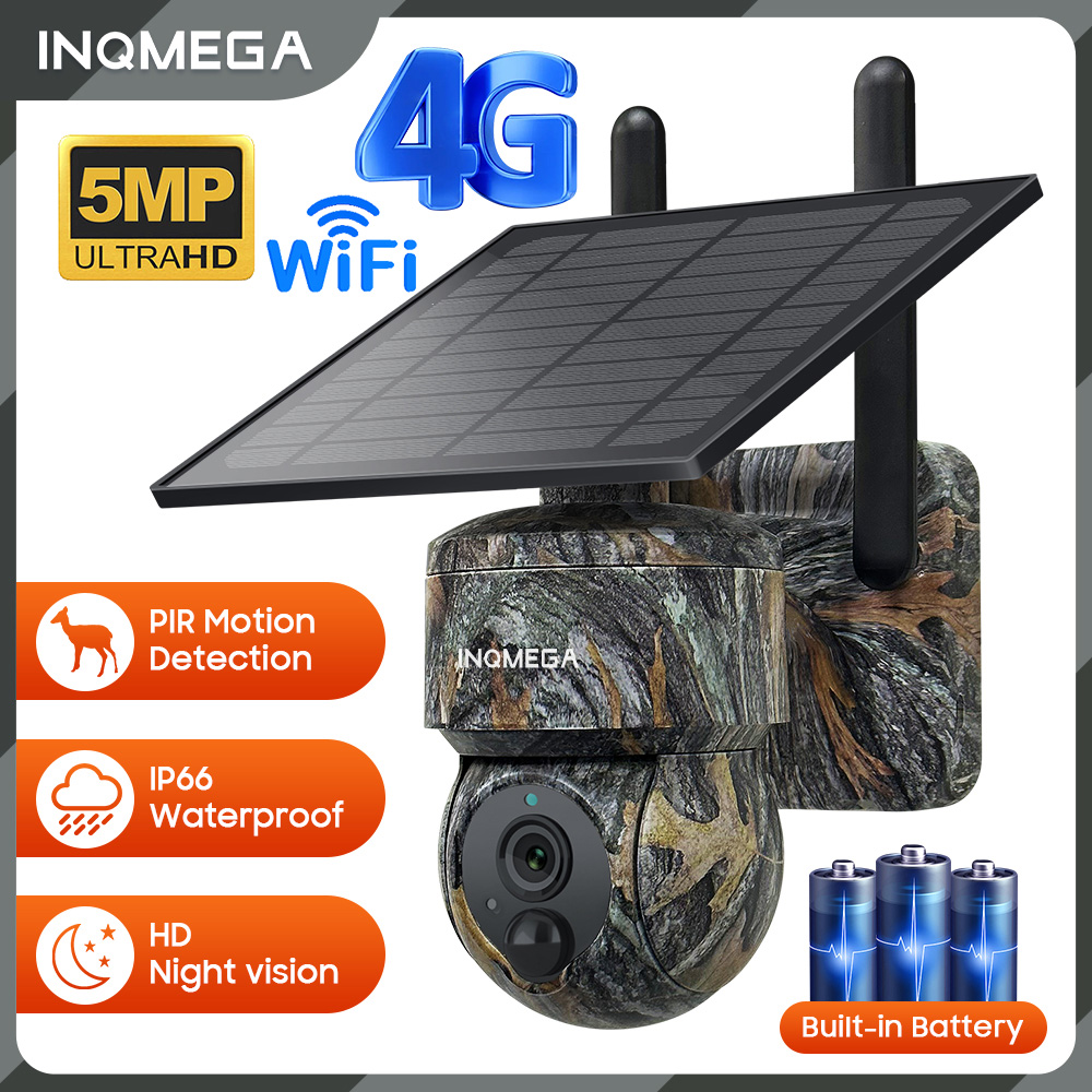 Inqmega 5mp 4g/wifi câmera de  - Garden Camera avaliação e preço